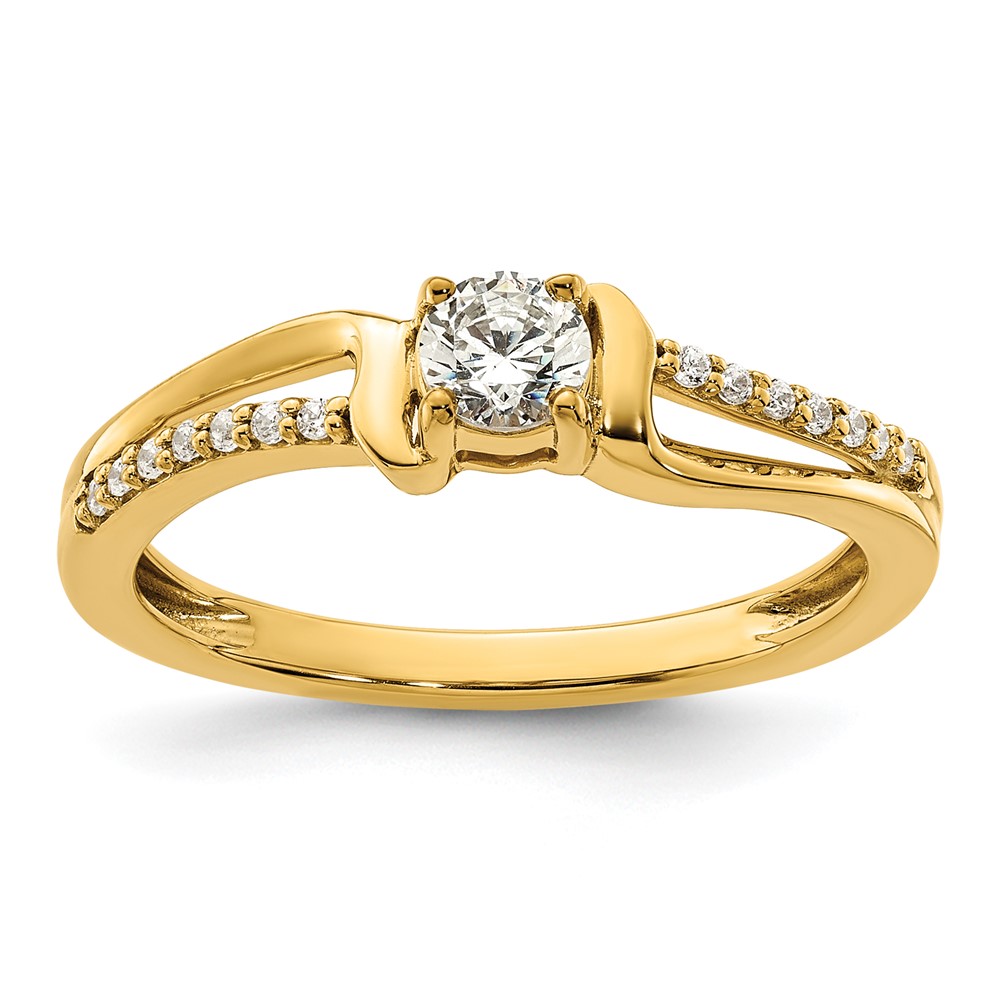 10k 1/3 carat Lab Grown Diamond VS/SI+ G+ Complete Solitaire Promise Ring (RM9570-033-0YLG)