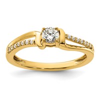 10K Yellow Gold 0.33 Carat Lab Grown Diamond VS SI+ G+ Complete Solitaire Promise Ring view 1