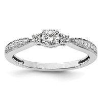 10K White Gold 0.33 Carat Lab Grown Diamond VS SI+ G+ Complete Petite Engagement Ring view 1