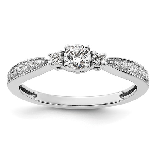 10K White Gold 0.33 Carat Lab Grown Diamond VS SI+ G+ Complete Petite Engagement Ring