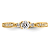 10K Yellow Gold 0.33 Carat Lab Grown Diamond VS SI+ G+ Complete Petite Engagement Ring view 4