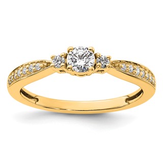 10k 1/3 carat Lab Grown Diamond VS/SI+ G+ Complete Petite Engagement Ring