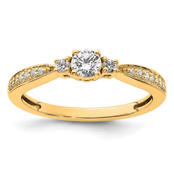 10k 1/3 carat Lab Grown Diamond VS/SI+ G+ Complete Petite Engagement Ring