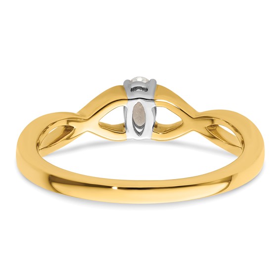 14k Two-tone Oval Complete Diamond Promise/Engagement Ring