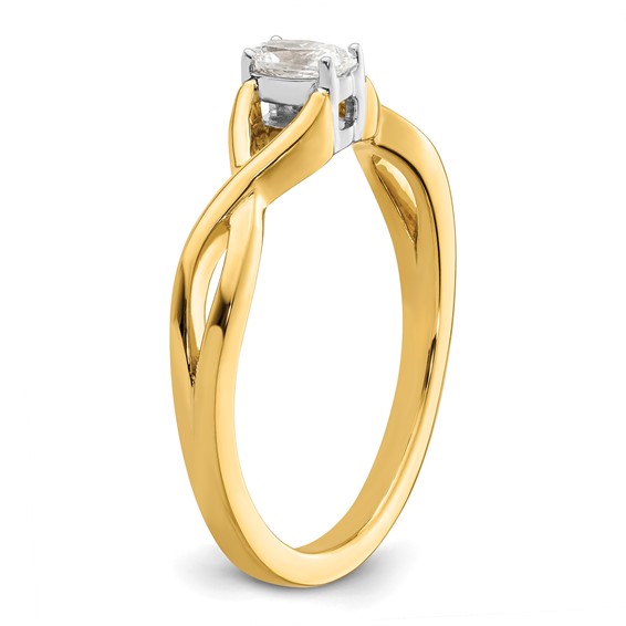 14k Two-tone Oval Complete Diamond Promise/Engagement Ring