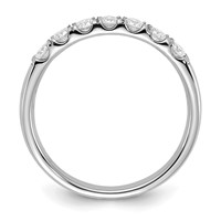 14K White Gold 0.50 Carat Lab Grown Diamond VS SI+ G+ Seven Stone Complete Band view 2