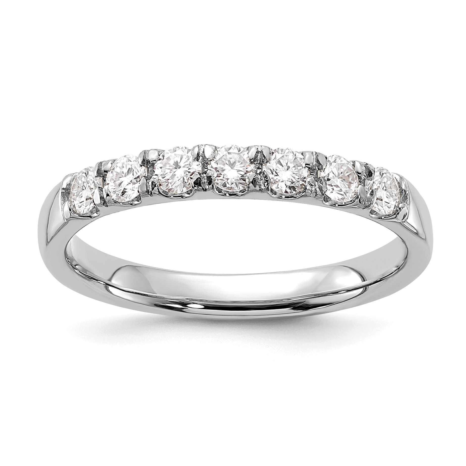 14k White Gold 1/2 carat Lab Grown Diamond VS/SI+ G+ Seven Stone Complete Band (RM9634B-050-WLG)