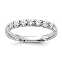 14K White Gold 0.50 Carat Lab Grown Diamond VS SI+ G+ Seven Stone Complete Band view 1