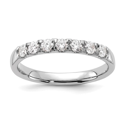 14K White Gold 0.50 Carat Lab Grown Diamond VS SI+ G+ Seven Stone Complete Band