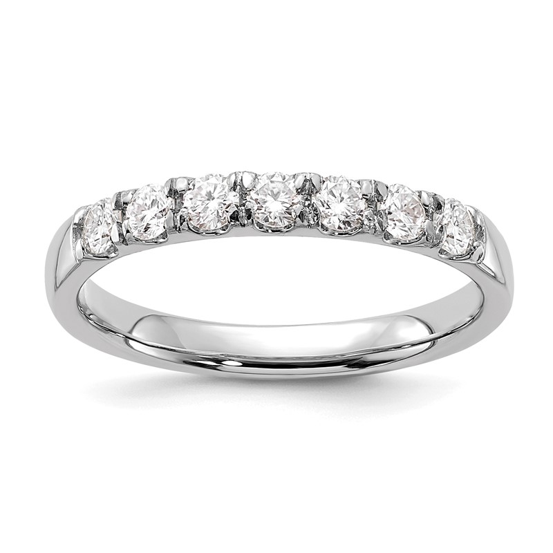 14k White Gold 1/2 carat Lab Grown Diamond VS/SI+ G+ Seven Stone Complete Band