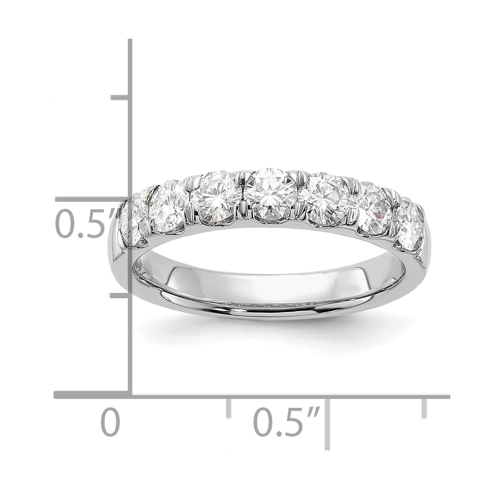14k White Gold 1 carat Lab Grown Diamond VS/SI+ G+ Seven Stone Complete Band (RM9634B-100-WLG)