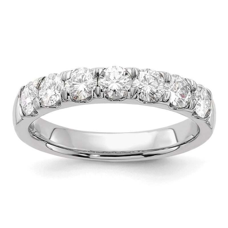 14k White Gold 1 carat Lab Grown Diamond VS/SI+ G+ Seven Stone Complete Band