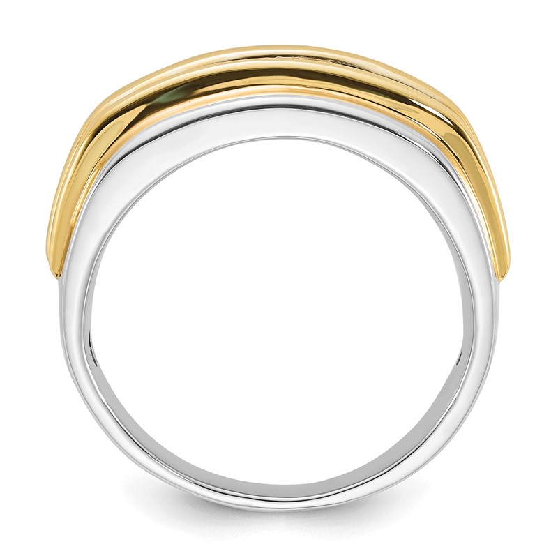 IBGoodman 10k Two Tone 1/2 carat Lab Grown Diamond VS/SI+ G+ Seven Stone Complete Men's Ring