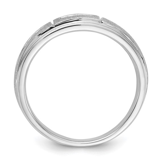 IBGoodman 10k White Gold 1/5 carat Lab Grown Diamond VS/SI+ G+ Complete Men's Ring