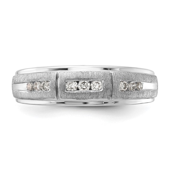 IBGoodman 10k White Gold 1/5 carat Lab Grown Diamond VS/SI+ G+ Complete Men's Ring