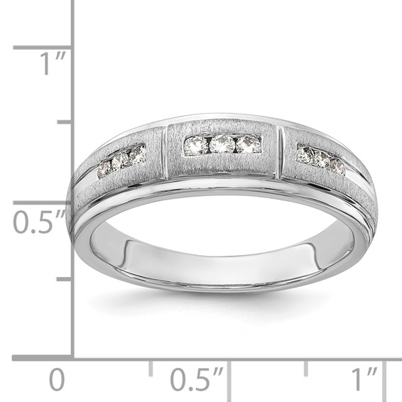 IBGoodman 10k White Gold 1/5 carat Lab Grown Diamond VS/SI+ G+ Complete Men's Ring