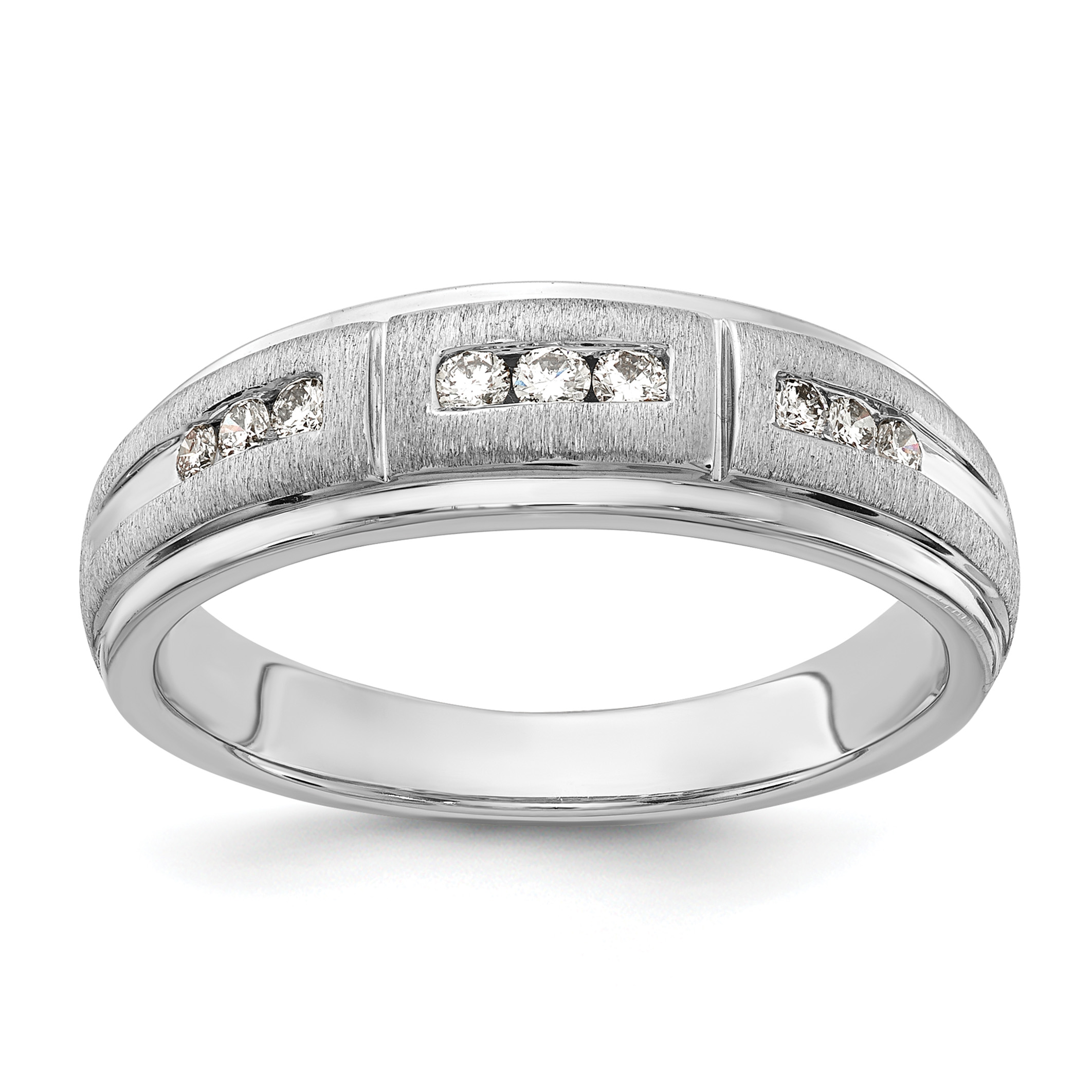 IBGoodman 10k White Gold 1/5 carat Lab Grown Diamond VS/SI+ G+ Complete Men's Ring (RM9636-021-0WLG)