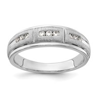 IBGoodman 10K White Gold 0.20 Carat Lab Grown Diamond VS SI+ G+ Complete Men's Ring view 1