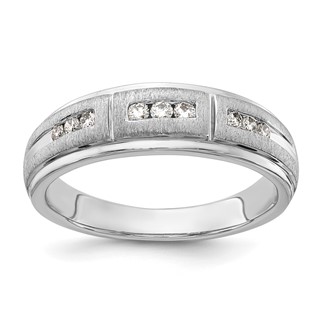 IBGoodman 10k White Gold 1/5 carat Lab Grown Diamond VS/SI+ G+ Complete Men's Ring