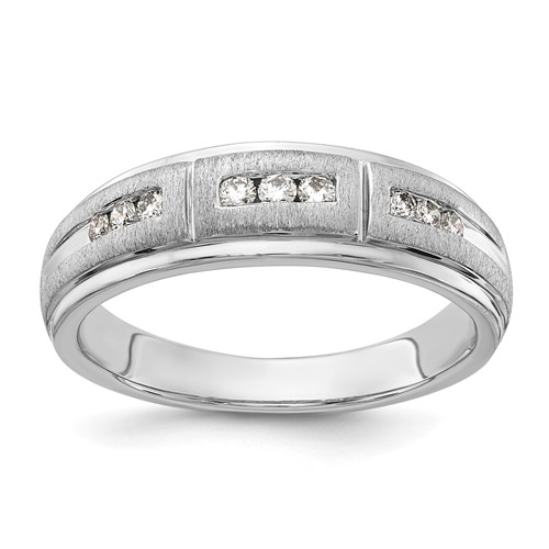IBGoodman 10K White Gold 0.20 Carat Lab Grown Diamond VS SI+ G+ Complete Men's Ring