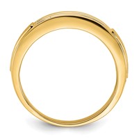IBGoodman 10K Yellow Gold 0.20 Carat Lab Grown Diamond VS SI+ G+ Complete Double Row Men's Ring view 2