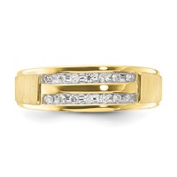 IBGoodman 10K Yellow Gold 0.20 Carat Lab Grown Diamond VS SI+ G+ Complete Double Row Men's Ring view 4