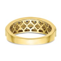 IBGoodman 10K Yellow Gold 0.20 Carat Lab Grown Diamond VS SI+ G+ Complete Double Row Men's Ring view 5