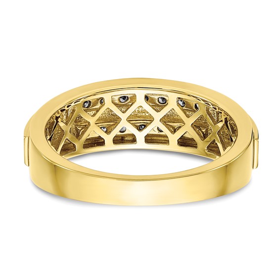 IBGoodman 10k 1/5 carat Lab Grown Diamond VS/SI+ G+ Complete Double Row Men's Ring