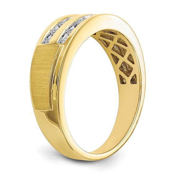 IBGoodman 10k 1/5 carat Lab Grown Diamond VS/SI+ G+ Complete Double Row Men's Ring