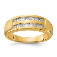 IBGoodman 10K Yellow Gold 0.20 Carat Lab Grown Diamond VS SI+ G+ Complete Double Row Men's Ring view 1