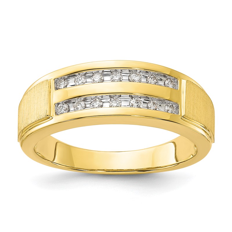 IBGoodman 10k 1/5 carat Lab Grown Diamond VS/SI+ G+ Complete Double Row Men's Ring