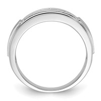 IBGoodman 10K White Gold 0.20 Carat Lab Grown Diamond VS SI+ G+ Complete Double Row Men's Ring view 2