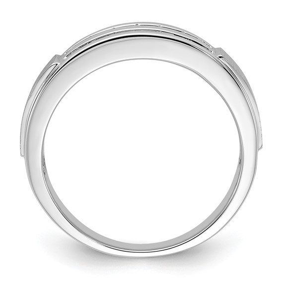 IBGoodman 10k White Gold 1/5 carat Lab Grown Diamond VS/SI+ G+ Complete Double Row Men's Ring