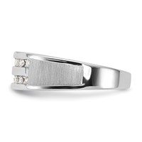 IBGoodman 10K White Gold 0.20 Carat Lab Grown Diamond VS SI+ G+ Complete Double Row Men's Ring view 3