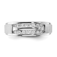 IBGoodman 10K White Gold 0.20 Carat Lab Grown Diamond VS SI+ G+ Complete Double Row Men's Ring view 4