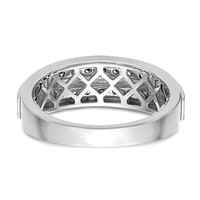 IBGoodman 10K White Gold 0.20 Carat Lab Grown Diamond VS SI+ G+ Complete Double Row Men's Ring view 5