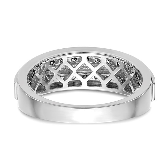 IBGoodman 10k White Gold 1/5 carat Lab Grown Diamond VS/SI+ G+ Complete Double Row Men's Ring