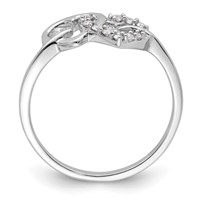 14K White Gold 0.12 Carat Lab Grown Diamond VS SI+ G+ Complete Double Heart Ring view 2