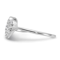 14K White Gold 0.12 Carat Lab Grown Diamond VS SI+ G+ Complete Double Heart Ring view 3