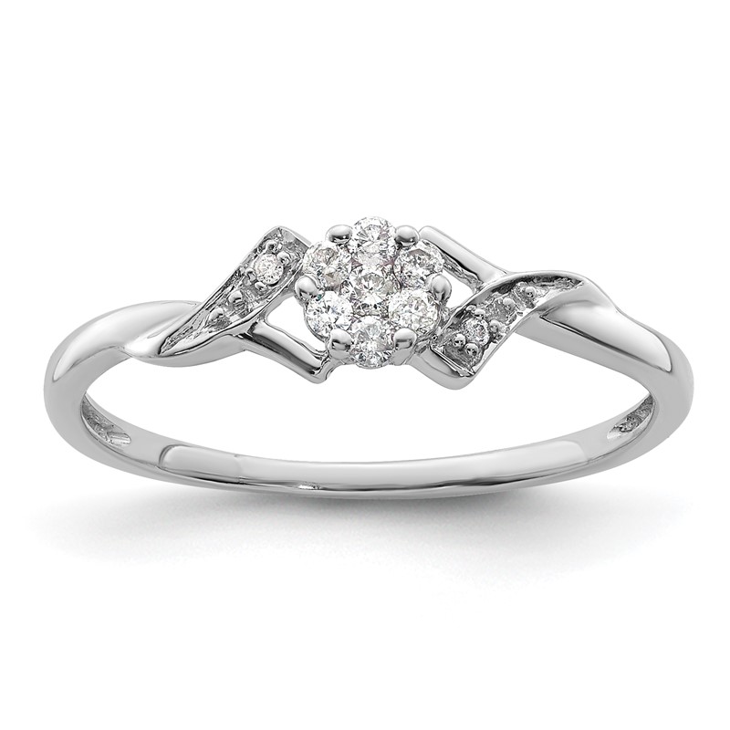 14k White Gold 1/8 carat Lab Grown Diamond VS/SI+ G+ Complete Fancy Ring