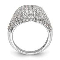 14K White Gold 2.25 Carat Lab Grown Diamond VS SI+ G+ Complete Cluster Fashion Ring view 2