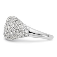 14K White Gold 2.25 Carat Lab Grown Diamond VS SI+ G+ Complete Cluster Fashion Ring view 3