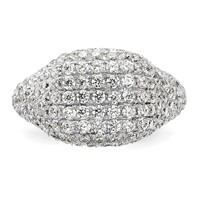 14K White Gold 2.25 Carat Lab Grown Diamond VS SI+ G+ Complete Cluster Fashion Ring view 4