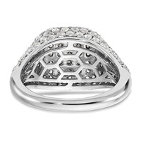 14K White Gold 2.25 Carat Lab Grown Diamond VS SI+ G+ Complete Cluster Fashion Ring view 5