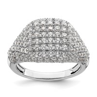 14K White Gold 2.25 Carat Lab Grown Diamond VS SI+ G+ Complete Cluster Fashion Ring view 1