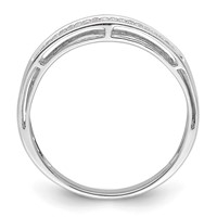 14K White Gold 0.20 Carat Lab Grown Diamond VS SI+ G+ Complete Ladies Band view 2