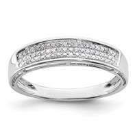 14K White Gold 0.20 Carat Lab Grown Diamond VS SI+ G+ Complete Ladies Band view 1