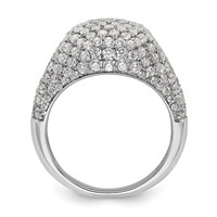 14K White Gold 2.38 Carat Lab Grown Diamond VS SI+ G+ Complete Cluster Fashion Ring view 2
