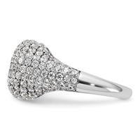 14K White Gold 2.38 Carat Lab Grown Diamond VS SI+ G+ Complete Cluster Fashion Ring view 3