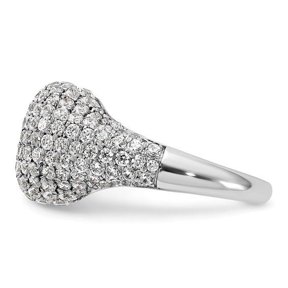 14k White Gold 2 3/8 carat Lab Grown Diamond VS/SI+ G+ Complete Cluster Fashion Ring